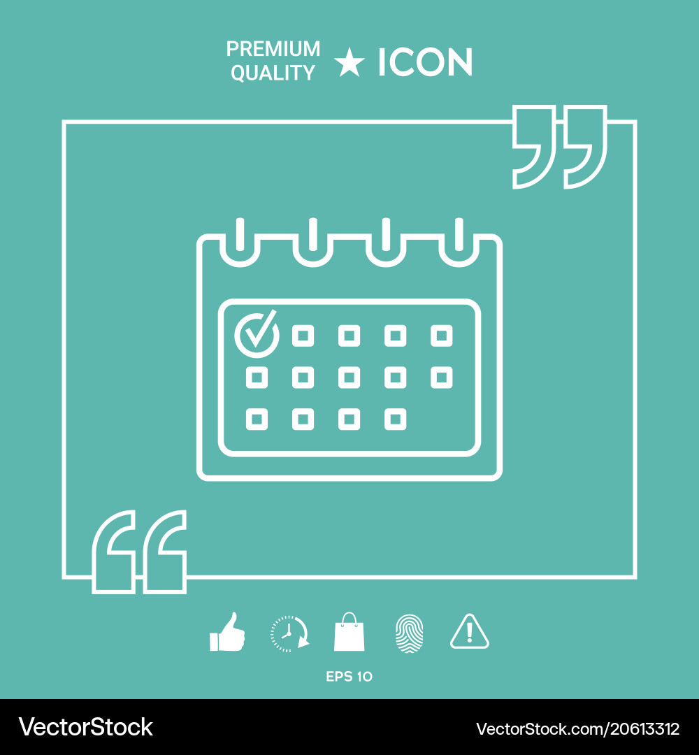 Calendar with check mark- line icon Vector Image