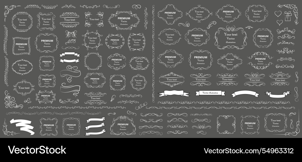 Calligraphic design elements Vector Image