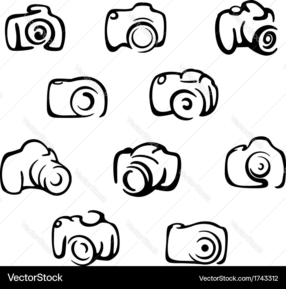 Camera Icon Set - Modern Symbols vector image
