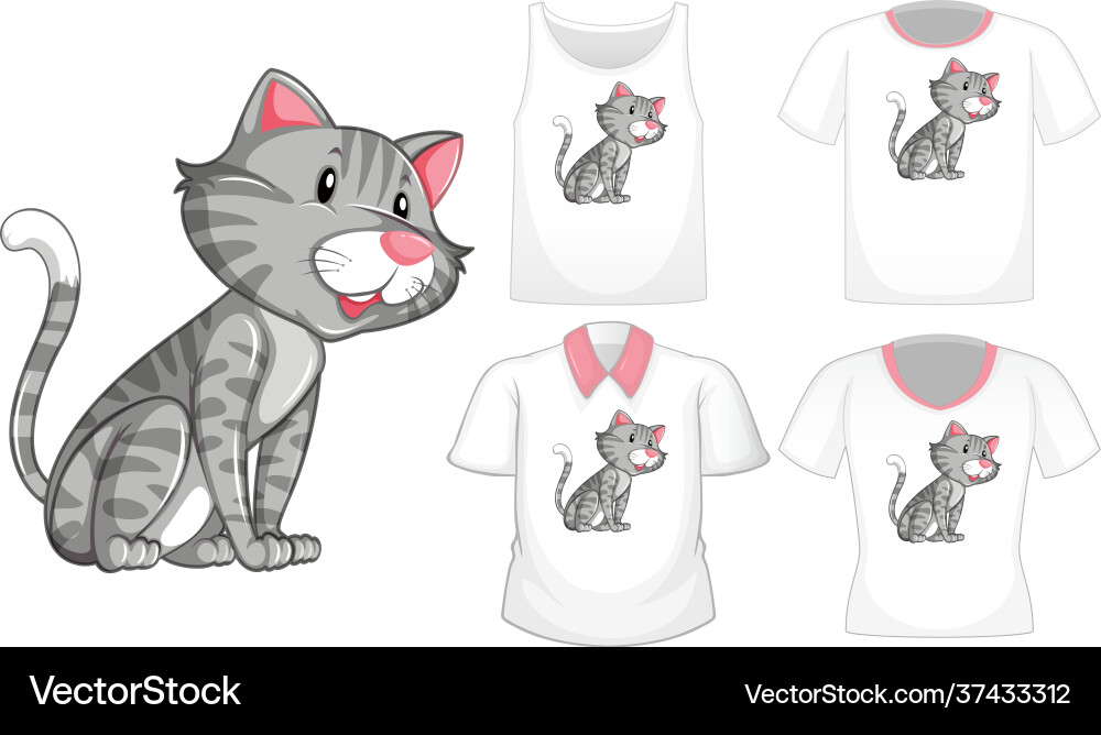 Cat cartoon character with set different Cat cartoon character with set different vector image