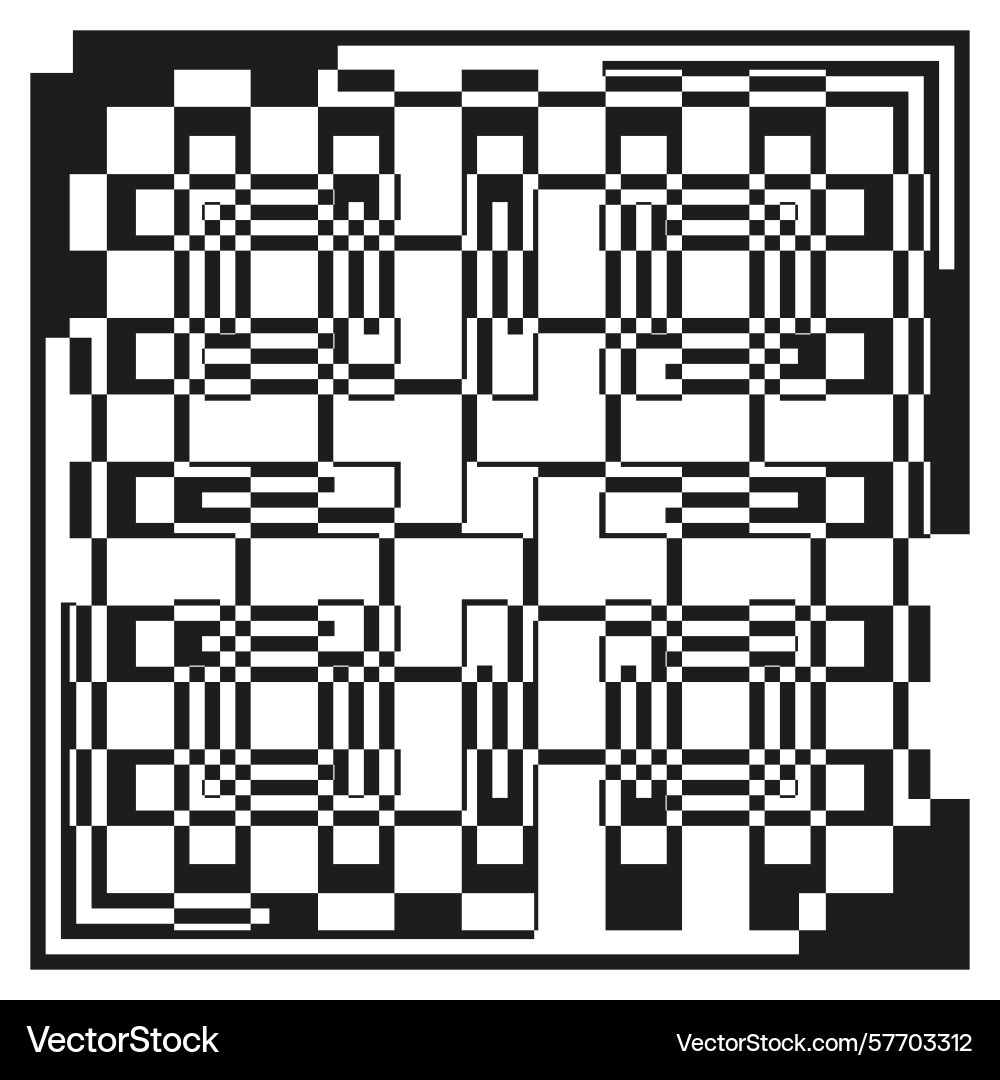 Checkerboard pattern abstract square design vector image
