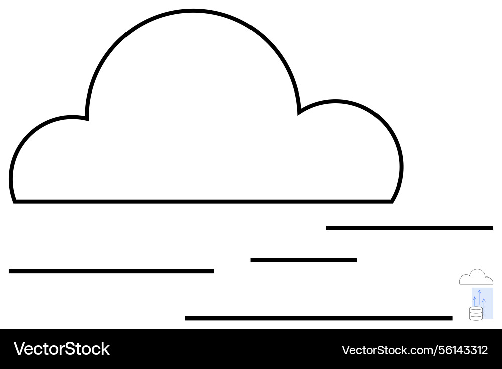 Cloud icon with data storage and streaming Cloud icon with data storage and streaming Vector Image