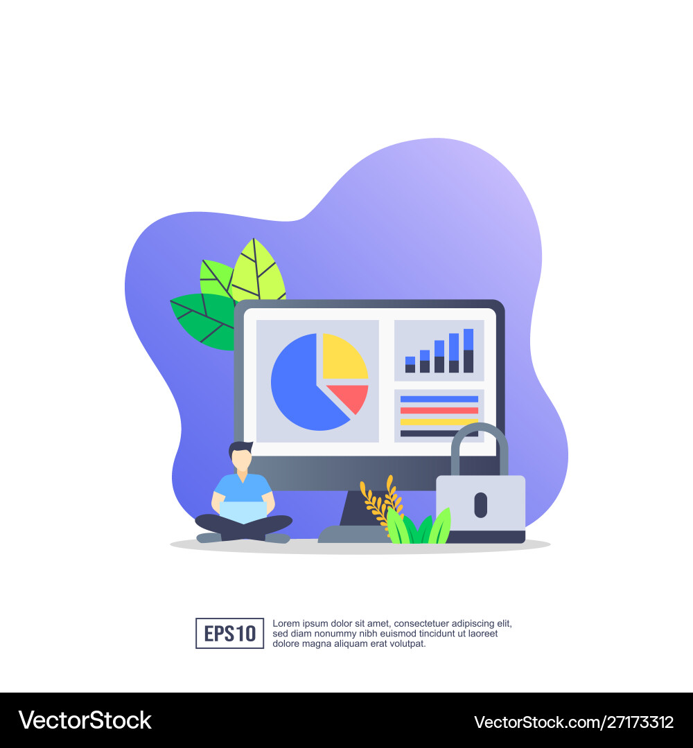 Concept data security modern conceptual Concept data security modern conceptual Vector Image