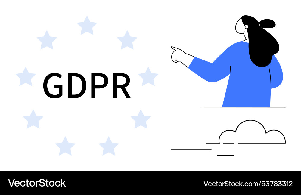 Gdpr concept with person pointing at general data Vector Image