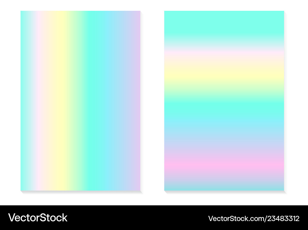 Gradient hologram backgrounds set of colorful vector image
