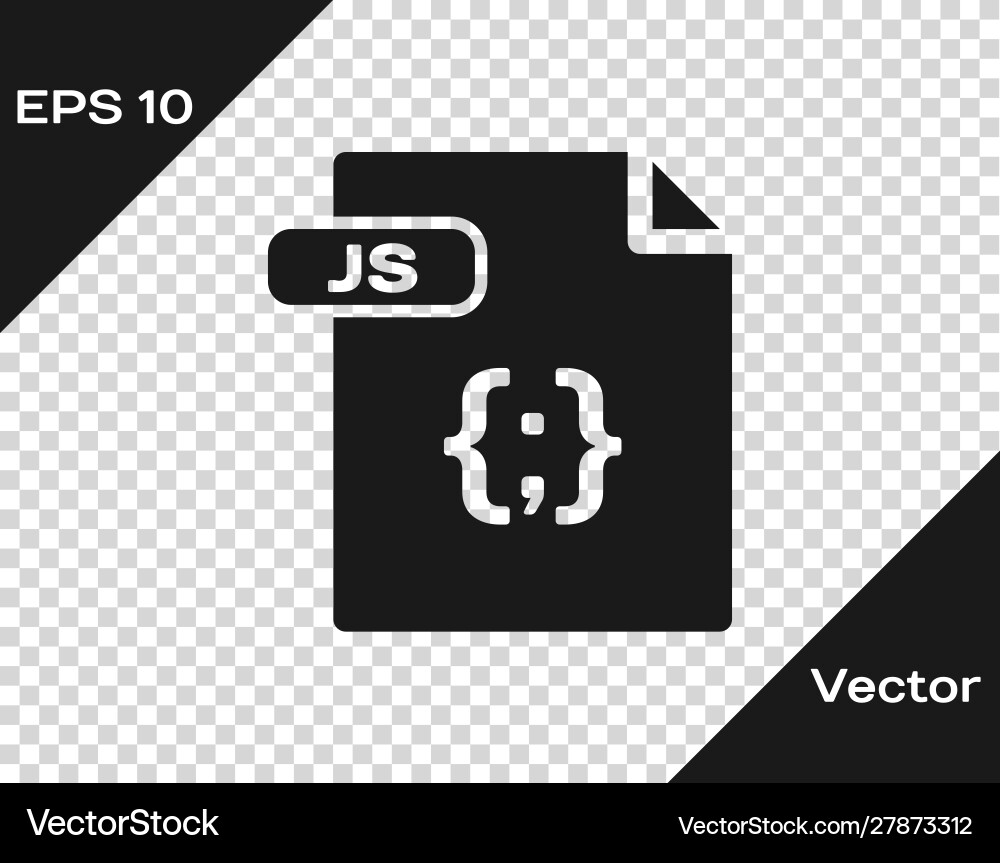 Grey js file document download button icon vector image