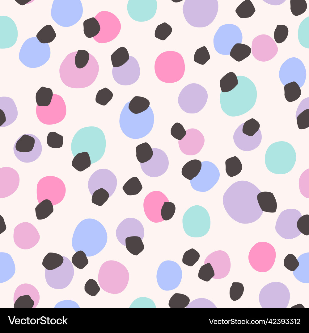 Irregular polka dots seamless pattern in retro Irregular polka dots seamless pattern in retro vector image