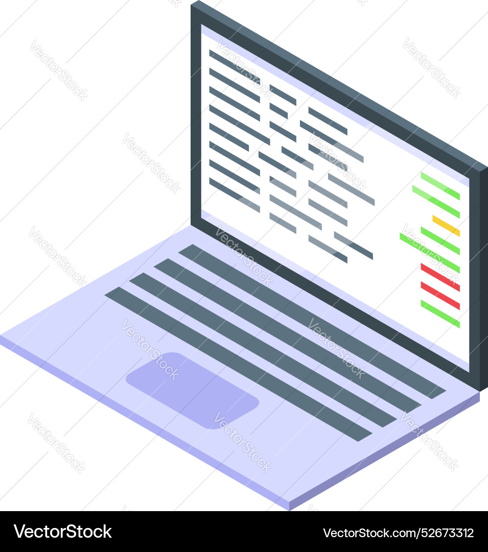 Laptop showing code software development concept Laptop showing code software development concept vector image