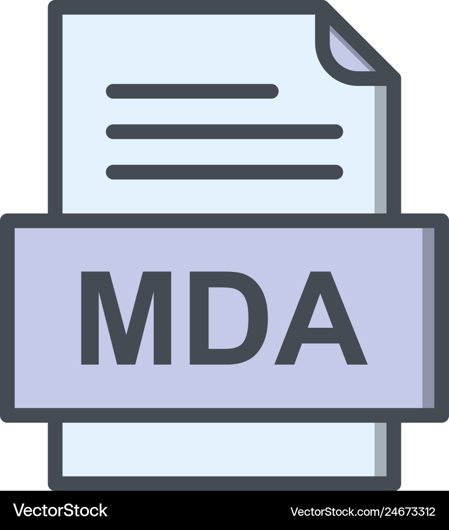 Mda file document icon vector image