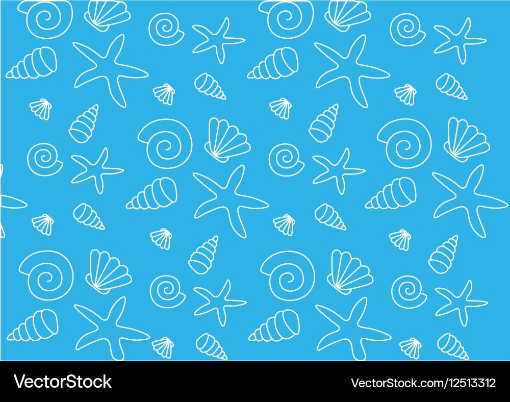 Pattern with shells Vector Image