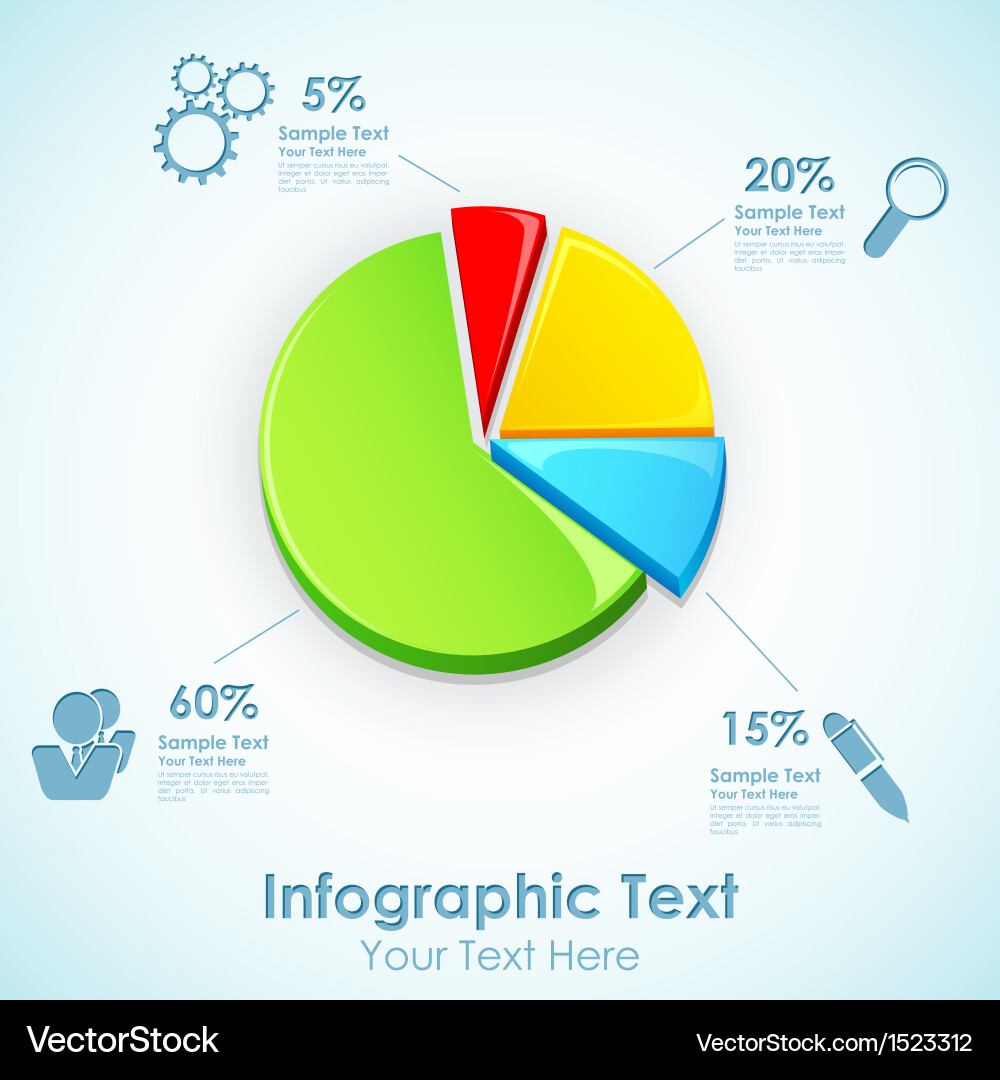 Pie Chart Data Visualization vector image
