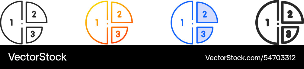 Pie chart iconthin linear gradient blue stroke Pie chart iconthin linear gradient blue stroke vector image