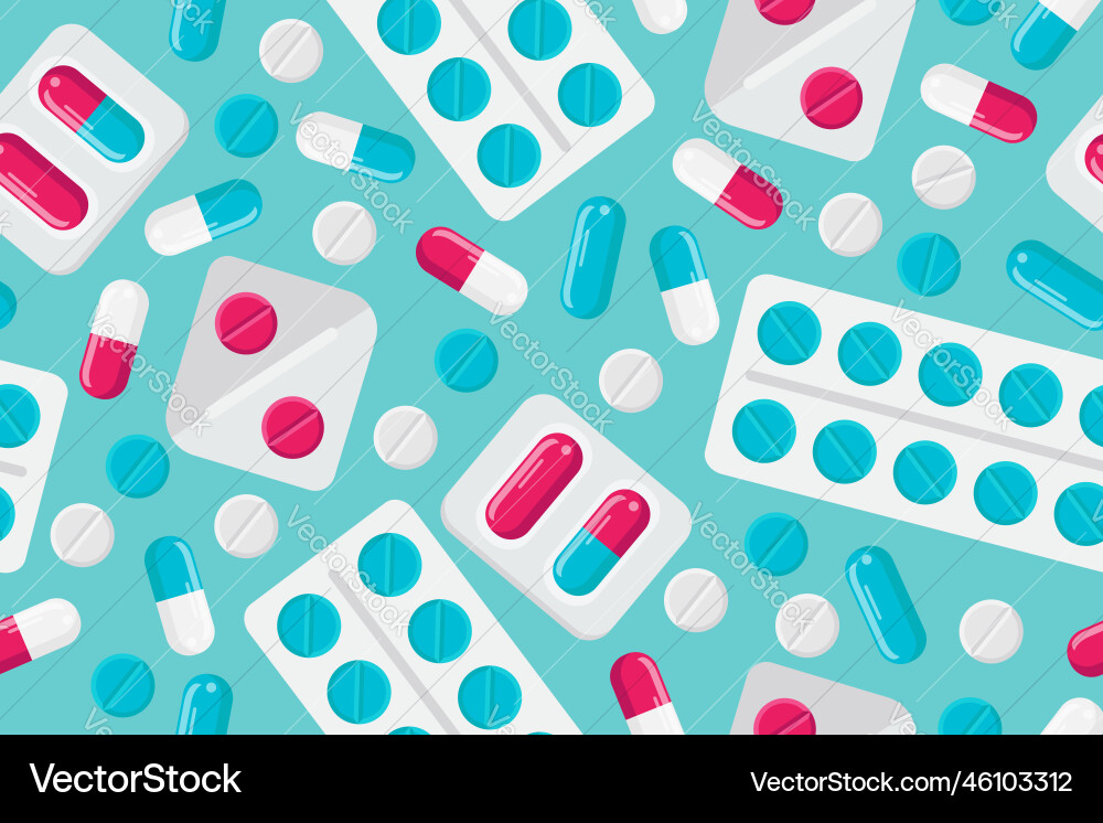 Pills and Capsules Pattern vector image