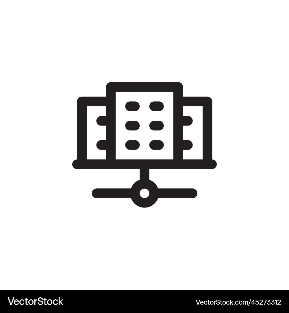 Server icon computer component outline style Server icon computer component outline style vector image
