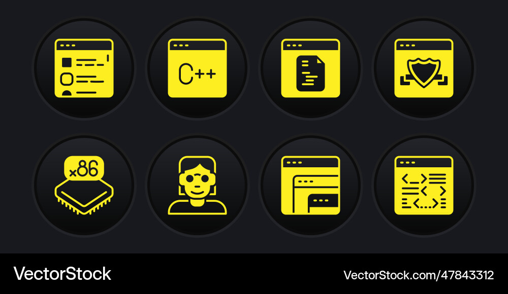 Set processor with microcircuits cpu browser Set processor with microcircuits cpu browser Vector Image