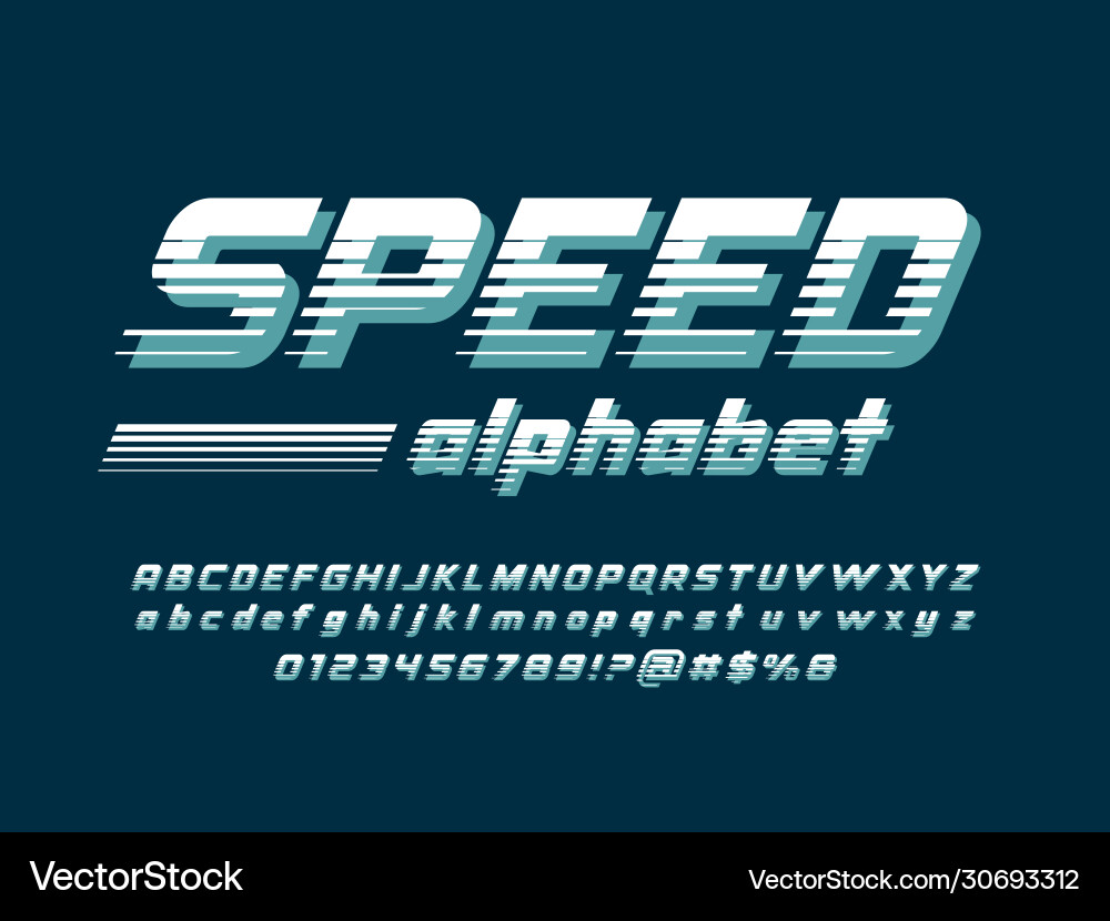 Speed Font - Dynamic Alphabet vector image