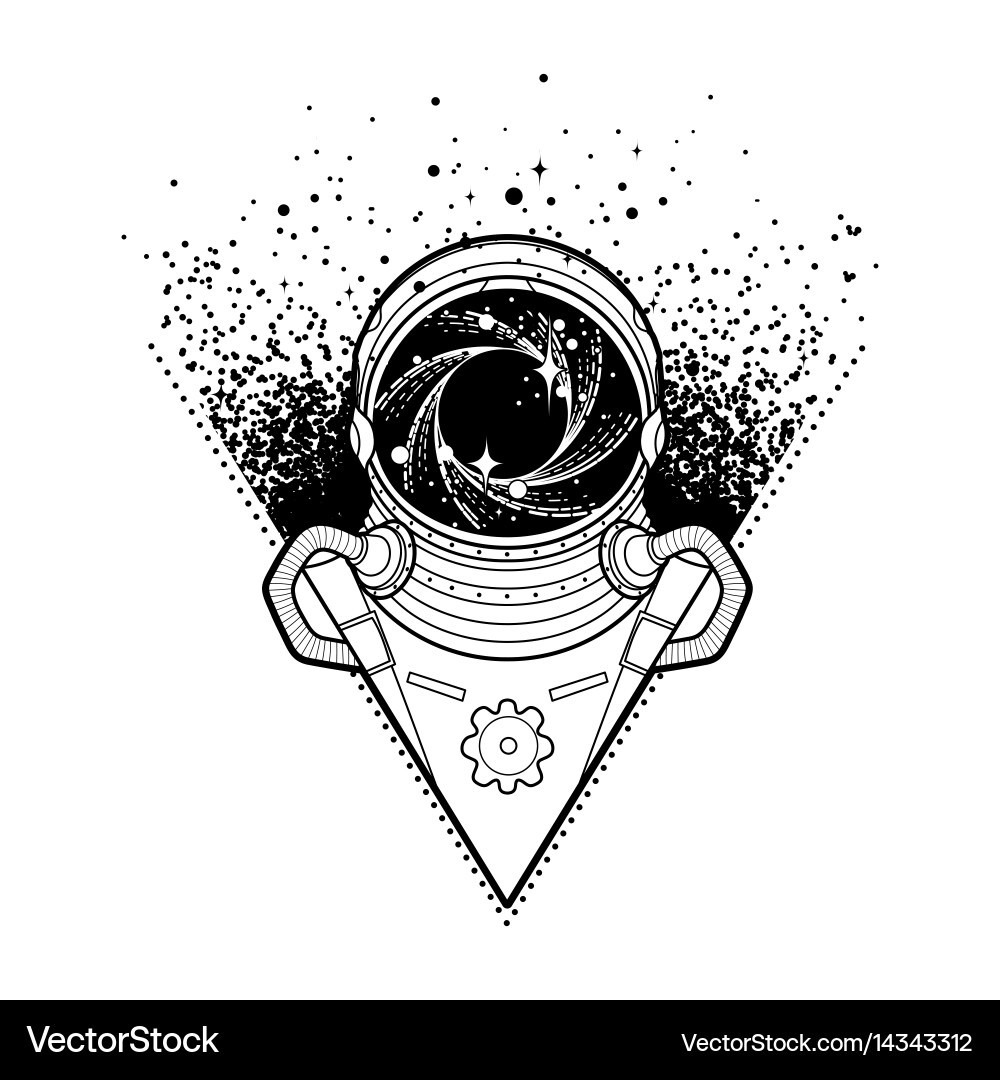 Triangular Astronaut in Space vector image