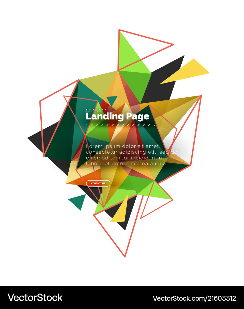Triangular design abstract background landing vector image