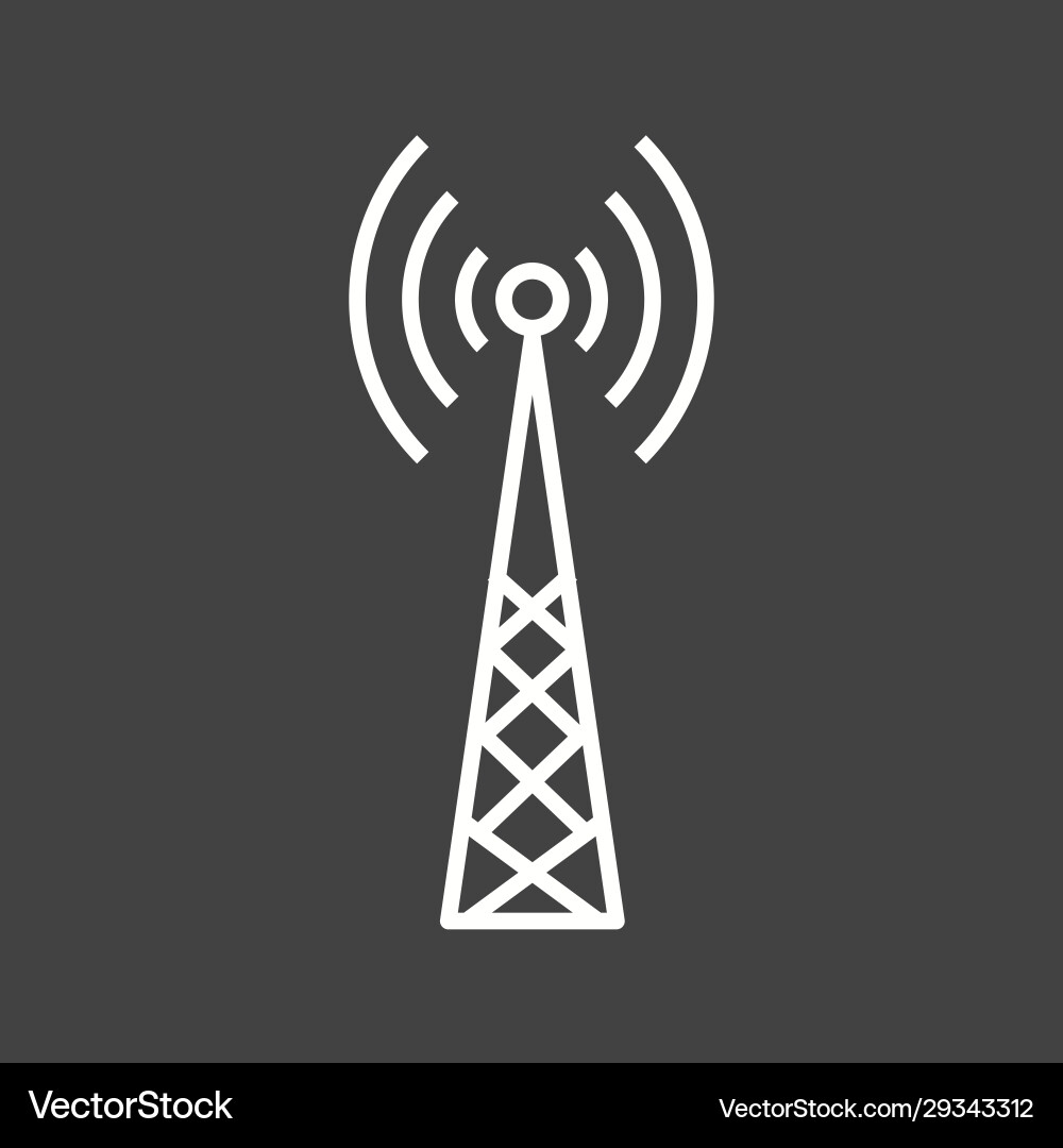 Unique telecom tower line icon Vector Image