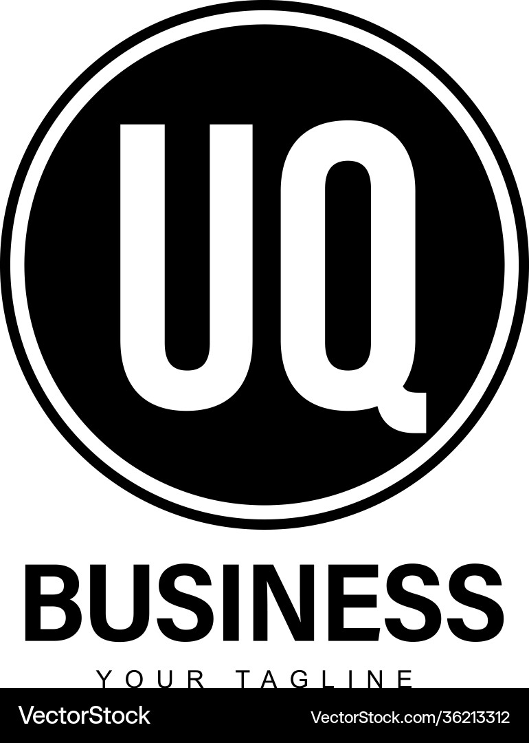 Uq initial a logo design with abstract style Uq initial a logo design with abstract style vector image
