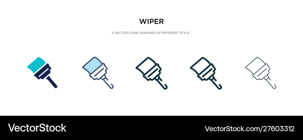 Wiper icon in different style two colored Vector Image
