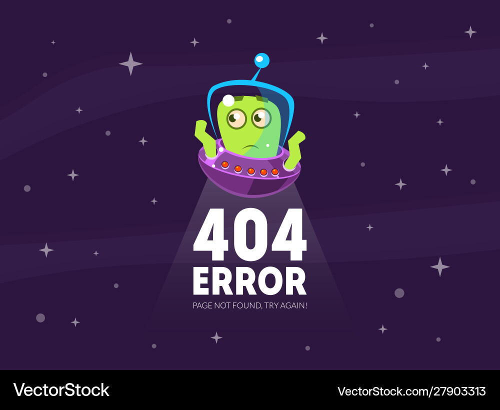 404 error page not found try again banner 404 error page not found try again banner vector image