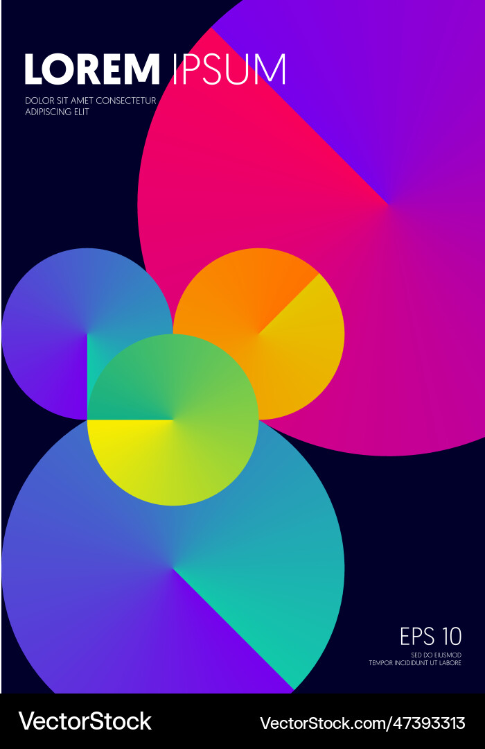 Abstract Colorful Circle Gradient Vector Image