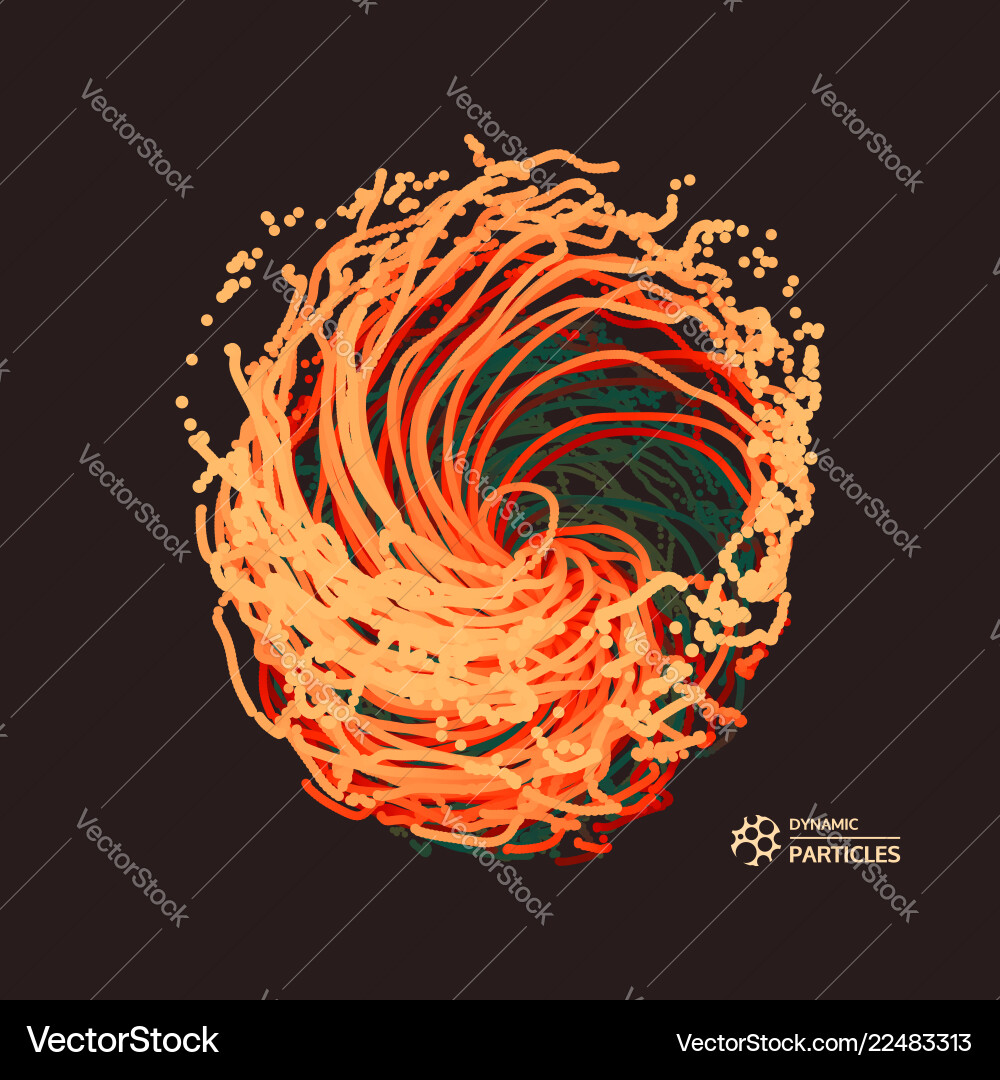 Array with dynamic particles 3d abstract Array with dynamic particles 3d abstract vector image