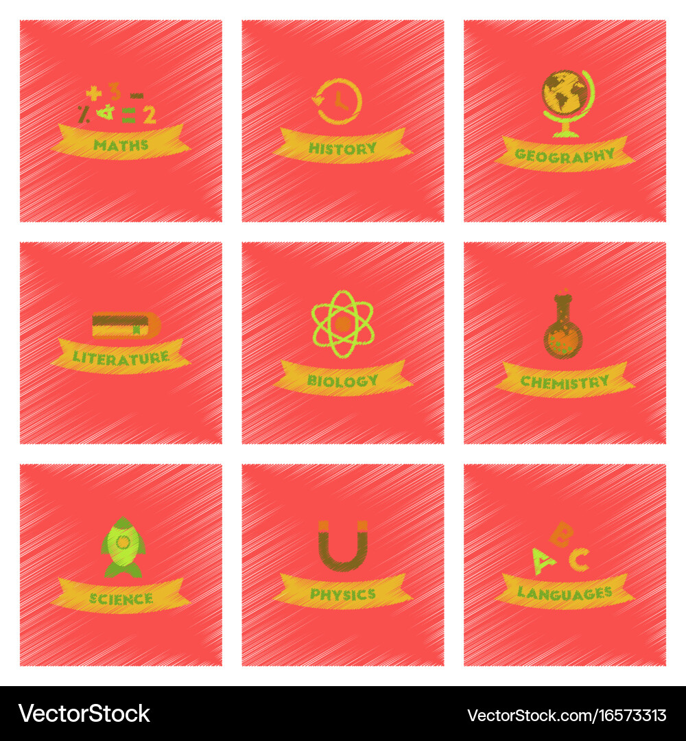 Assembly flat shading style icons rocket science vector image