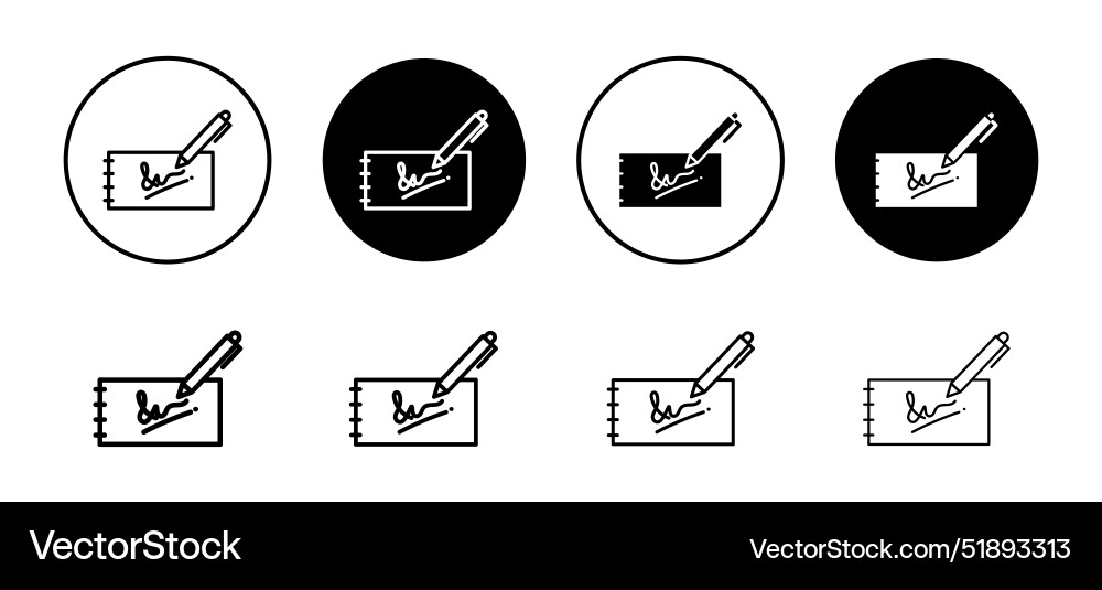 Autograph icon set collection for web Vector Image