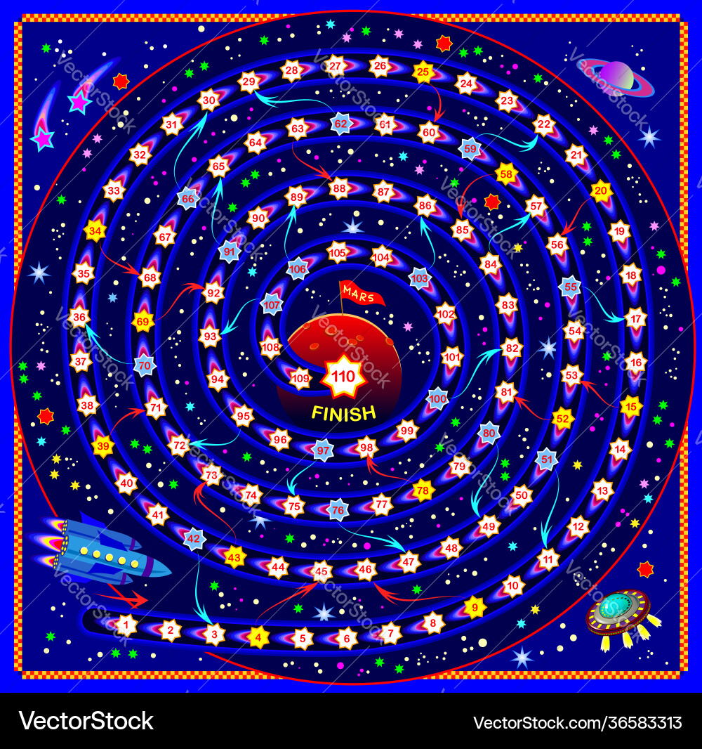 Board game for little children with a dice flight Vector Image