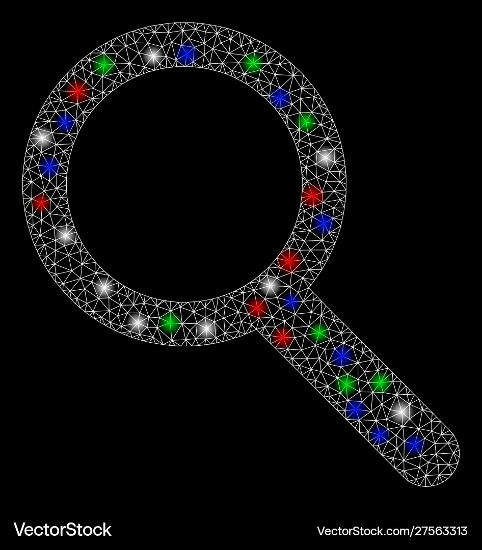 Bright mesh network zoom with flare spots vector image