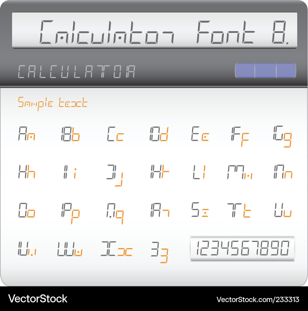 Calculator font Vector Image