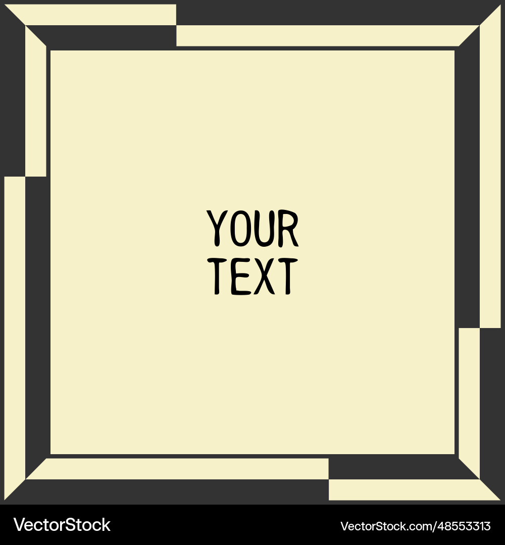 Checkered frame square shape background black Checkered frame square shape background black Vector Image