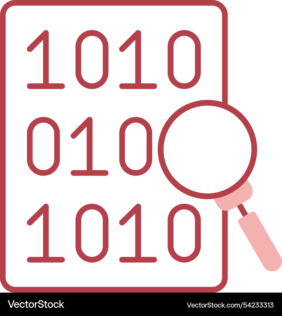 Code search line fill icon vector image