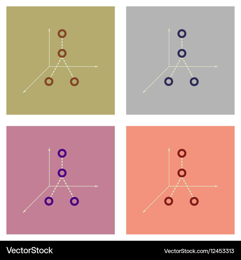 Concept of stylish flat design icons graph vector image