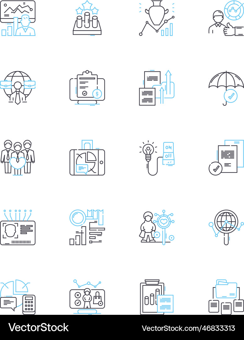 Customer profiling linear icons set segmentation Customer profiling linear icons set segmentation Vector Image