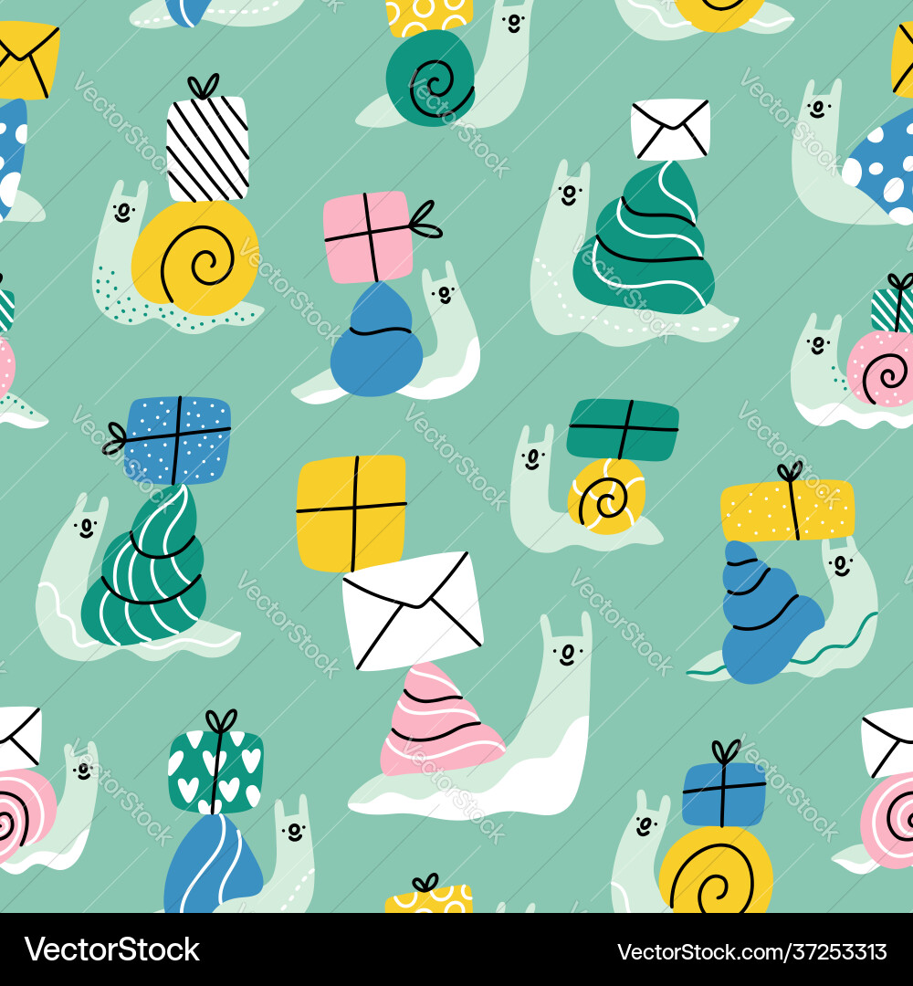 Cute Mail Character Pattern vector image