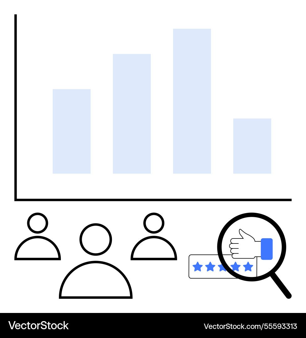 Data analytics with customer feedback and ratings Data analytics with customer feedback and ratings vector image
