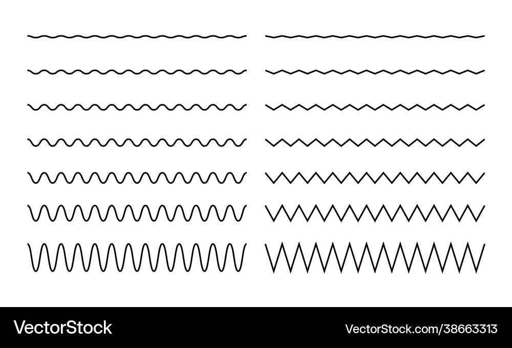 Dynamic Wave Line Strokes vector image