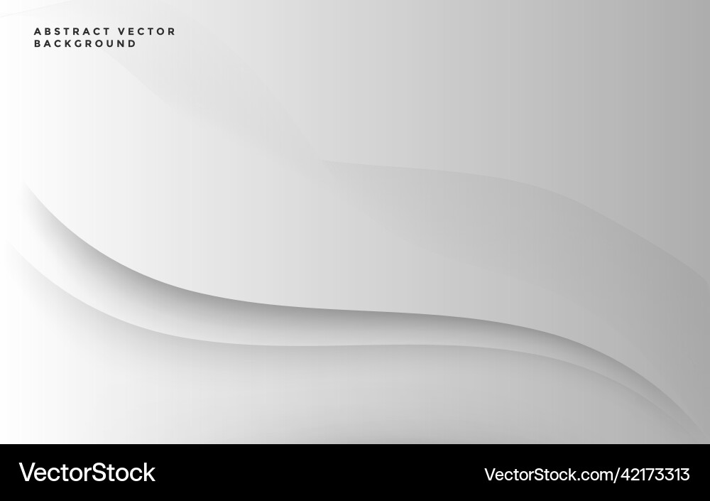 Elegant white grey wave dynamic background soft vector image