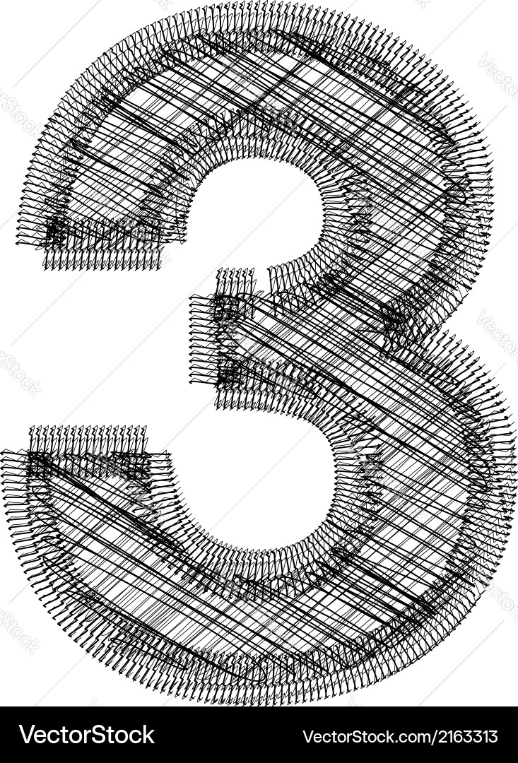 Font number 3 vector image