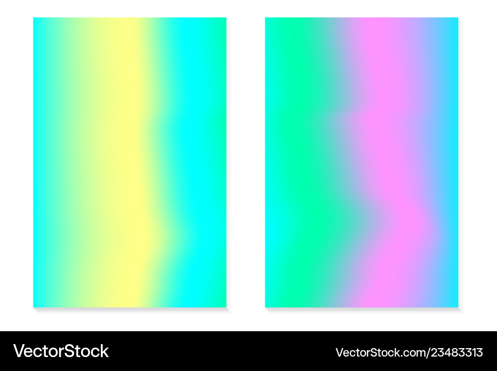 Gradient hologram backgrounds set of colorful vector image