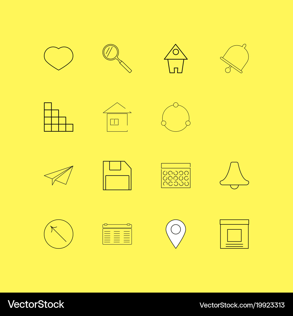 Interface linear icon set simple outline icons vector image
