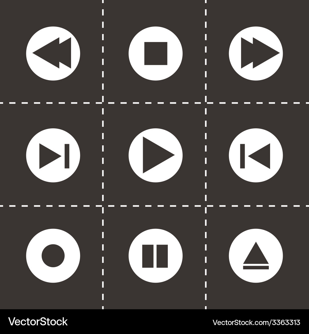 Media buttons icons set Vector Image