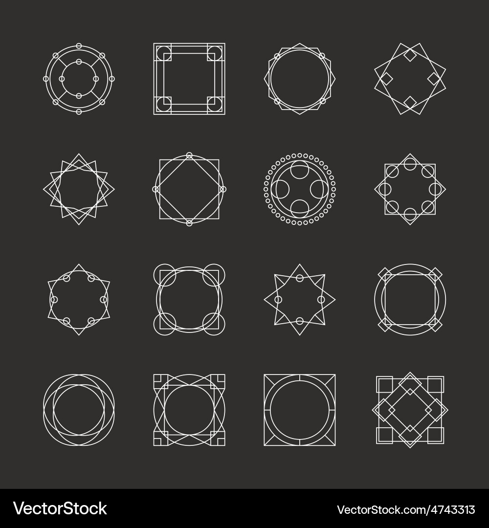 Minimal Geometric Frames Set vector image