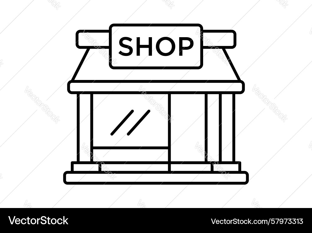 Outline of a small store Vector Image