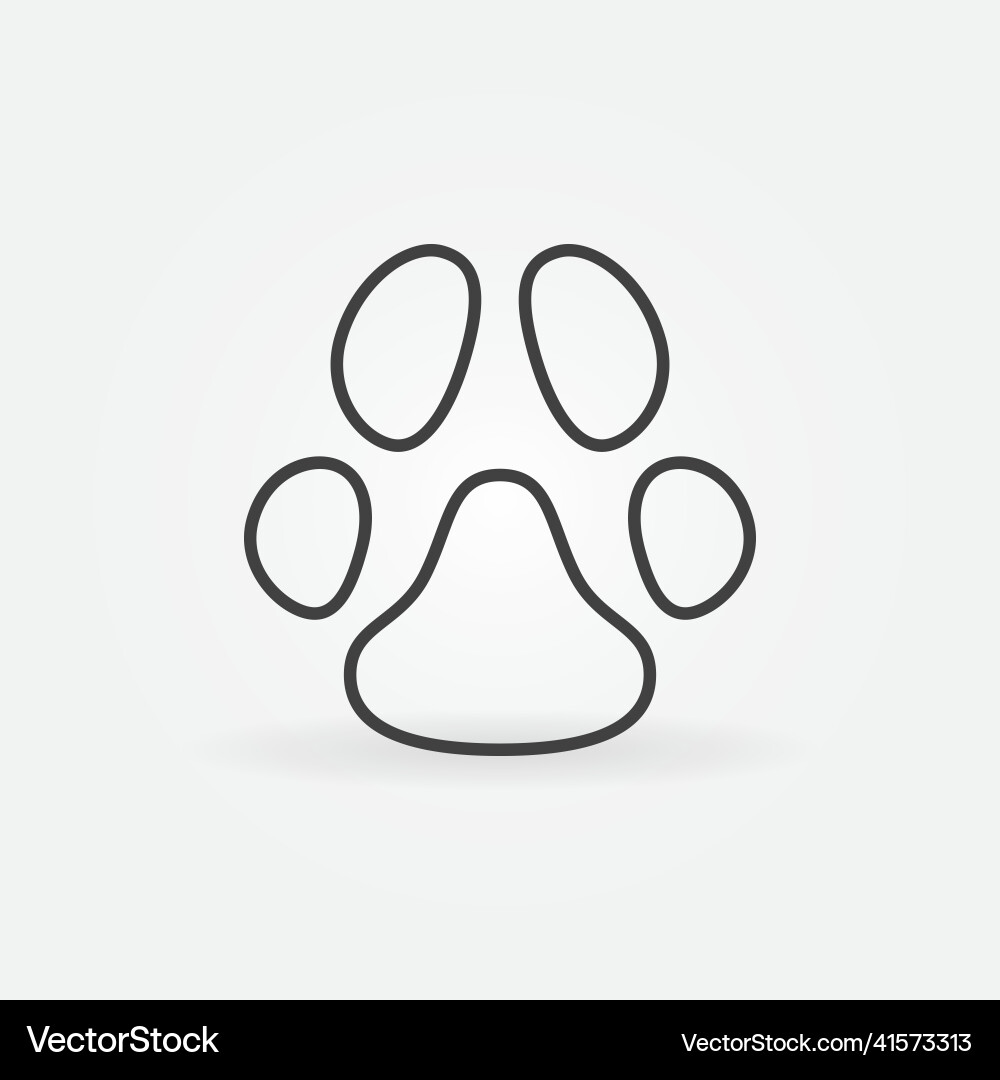 Paw print outline concept minimal icon Paw print outline concept minimal icon vector image