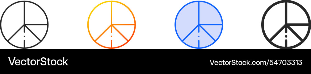 Pie chart iconthin linear gradient blue stroke Pie chart iconthin linear gradient blue stroke vector image