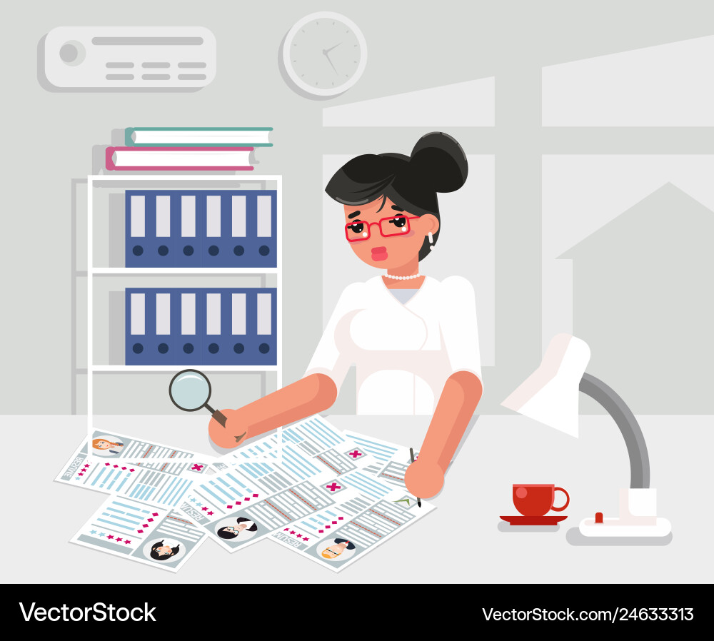 Recruitment worker businesswoman hire personnel Recruitment worker businesswoman hire personnel vector image